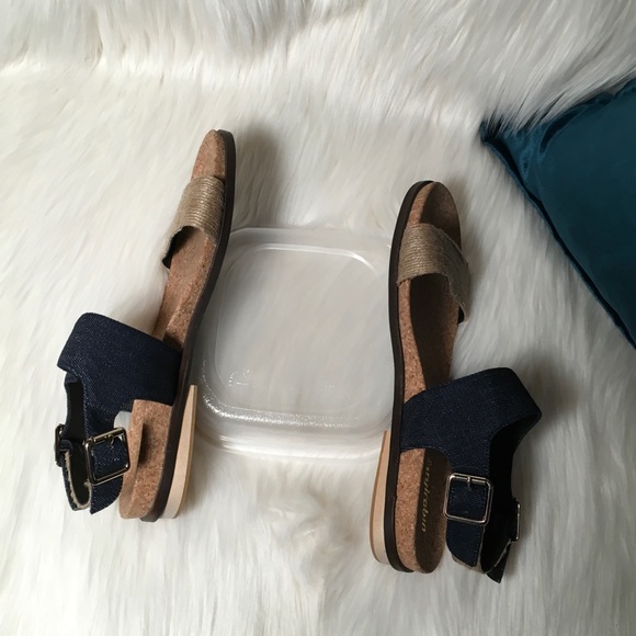 NWOT FarylRobin Denim & Cork Sandals from Anthro - Picture 5 of 6